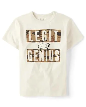 Boys Legit Genius Graphic Tee - halo white