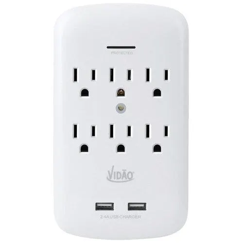 6 Outlet Surge Protector with USB Charging Ports