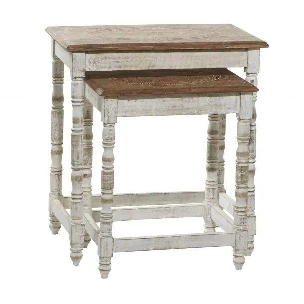 Farmhouse Accent Table (Set of 2) by Marisol + Daisy - White