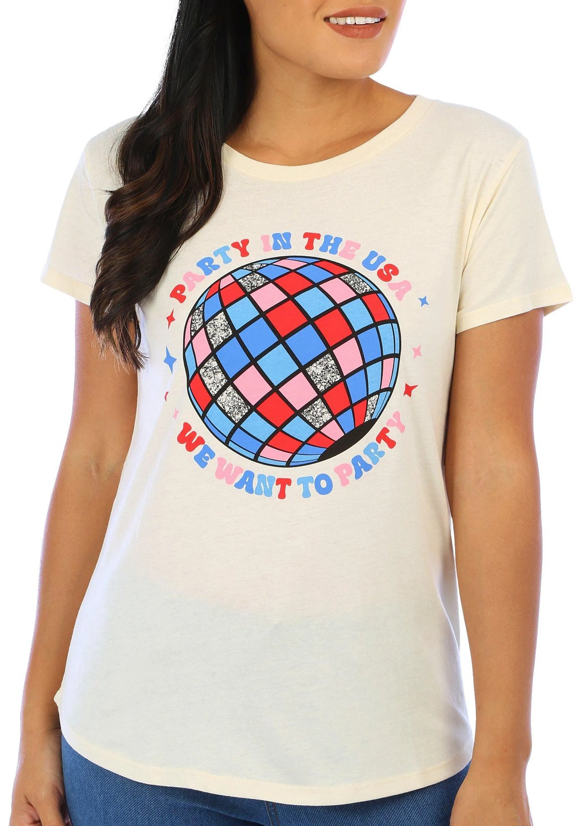 Adiva Womens Americana Short Sleeve T-Shirt