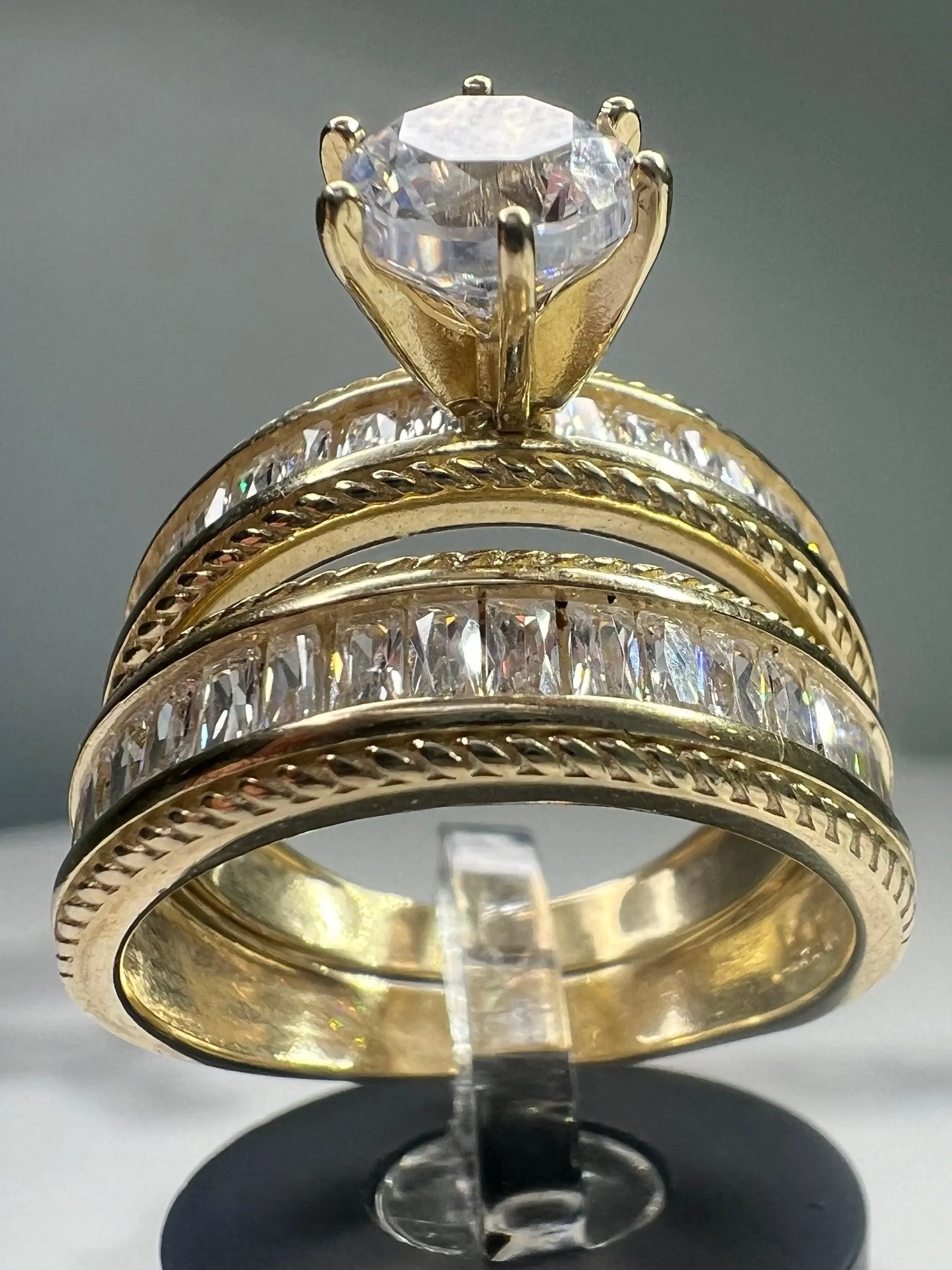 14K Trio Engagement Ring