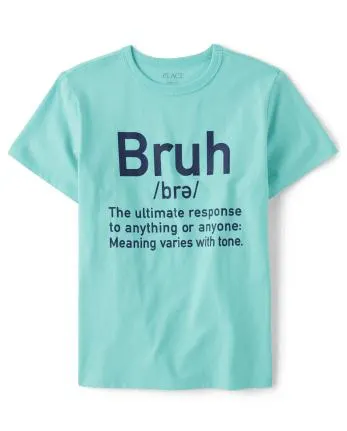 Boys Bruh Graphic Tee - teal we meet