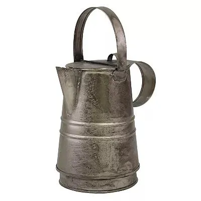 Decorative Antique Silver Metal Drinking Pitcher with Handle and Lid
