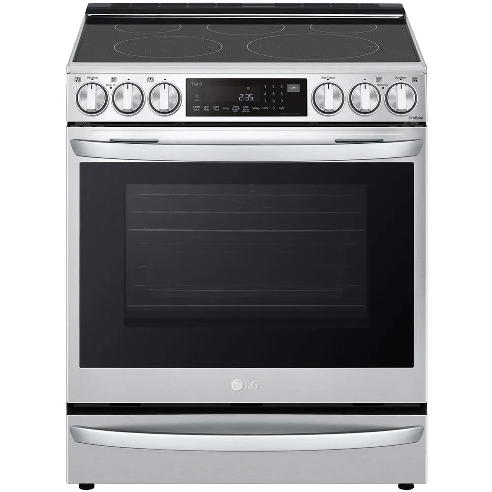 LG LSEL6337F 6.3 cu. ft. Smart Wi-Fi Enabled InstaView® Electric Slide-In Range with Air Fry – PrintProof™ Stainless Steel