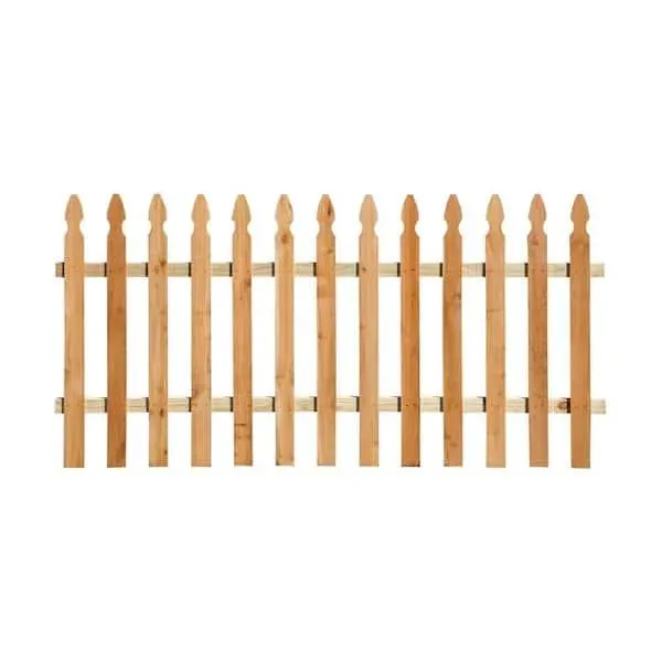 3-1/2 ft. x 8 ft. Western Red Cedar Spaced Picket French Gothic Fence Panel Kit