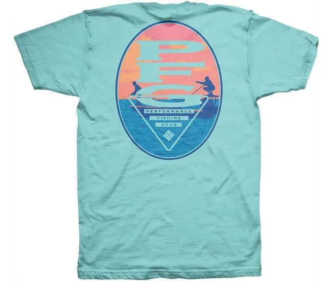 Mens PFG Oval Sunset Logo Short Sleeve T-Shirt