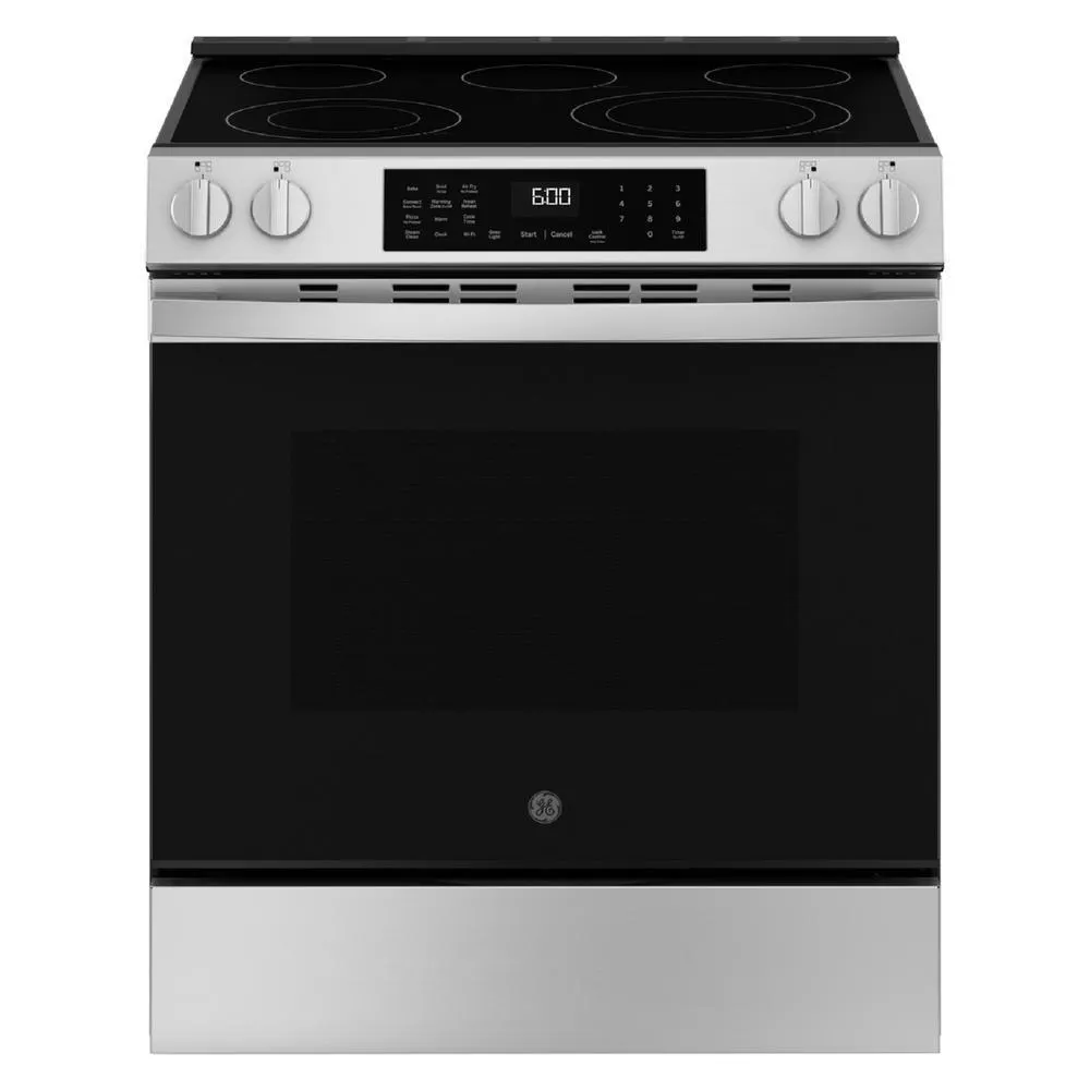 GE Appliances GRS600AVFS 30" Slide-In Electric Convection Range with No Preheat Air Fry and EasyWash™ Oven Tray - Stainless Steel