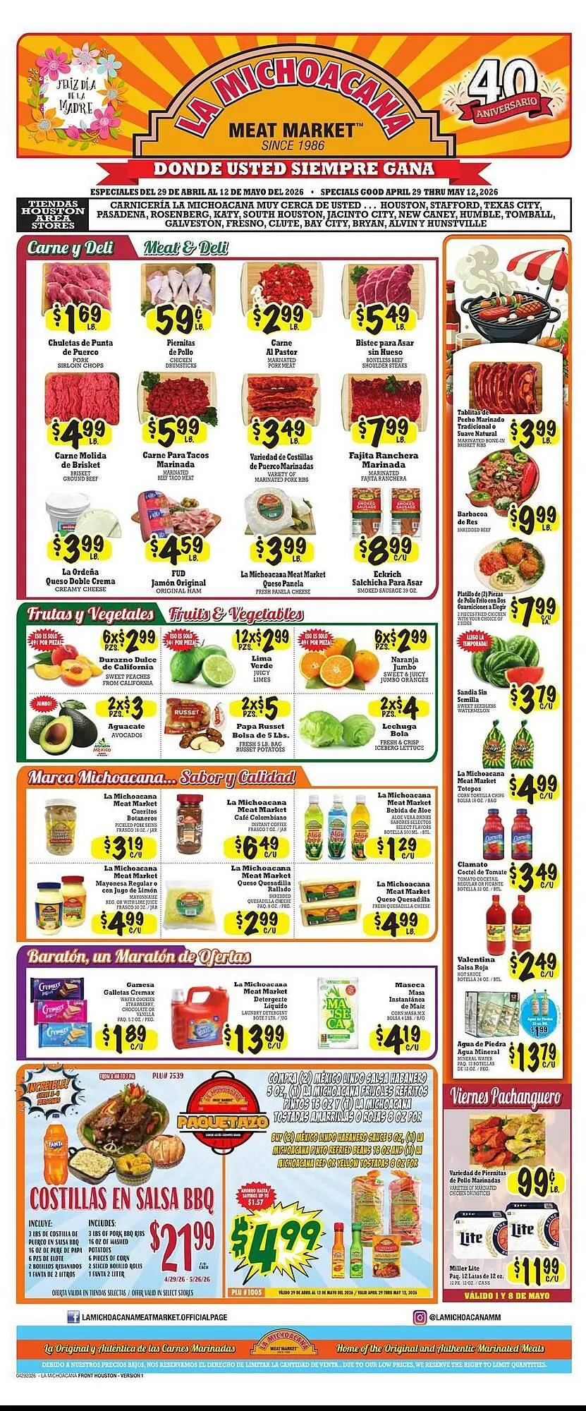 Catálogo de La Michoacana weekly ad 29 de abril al 12 de mayo 2026 - Página 1