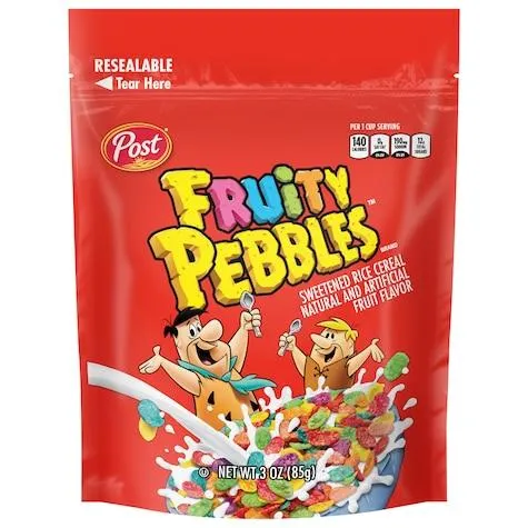 Post Fruity Pebbles Cereal, 3 oz.