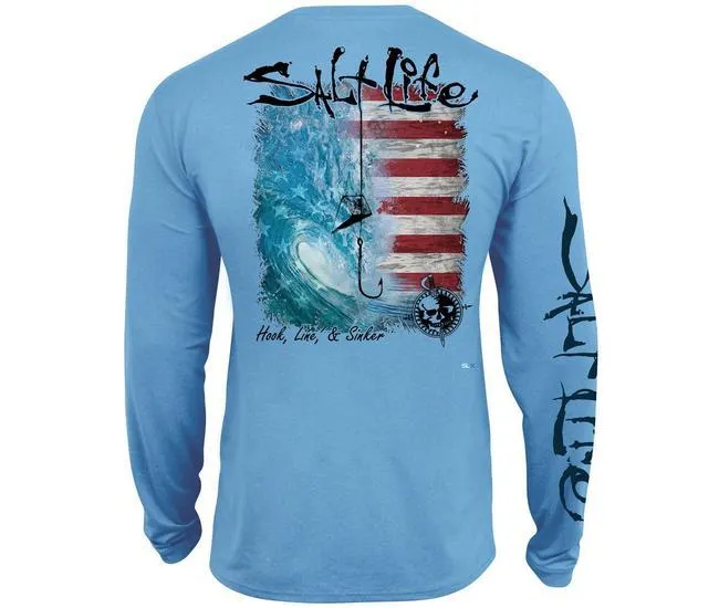 Mens Americana Performance Salt Life Long Sleeve T-Shirt