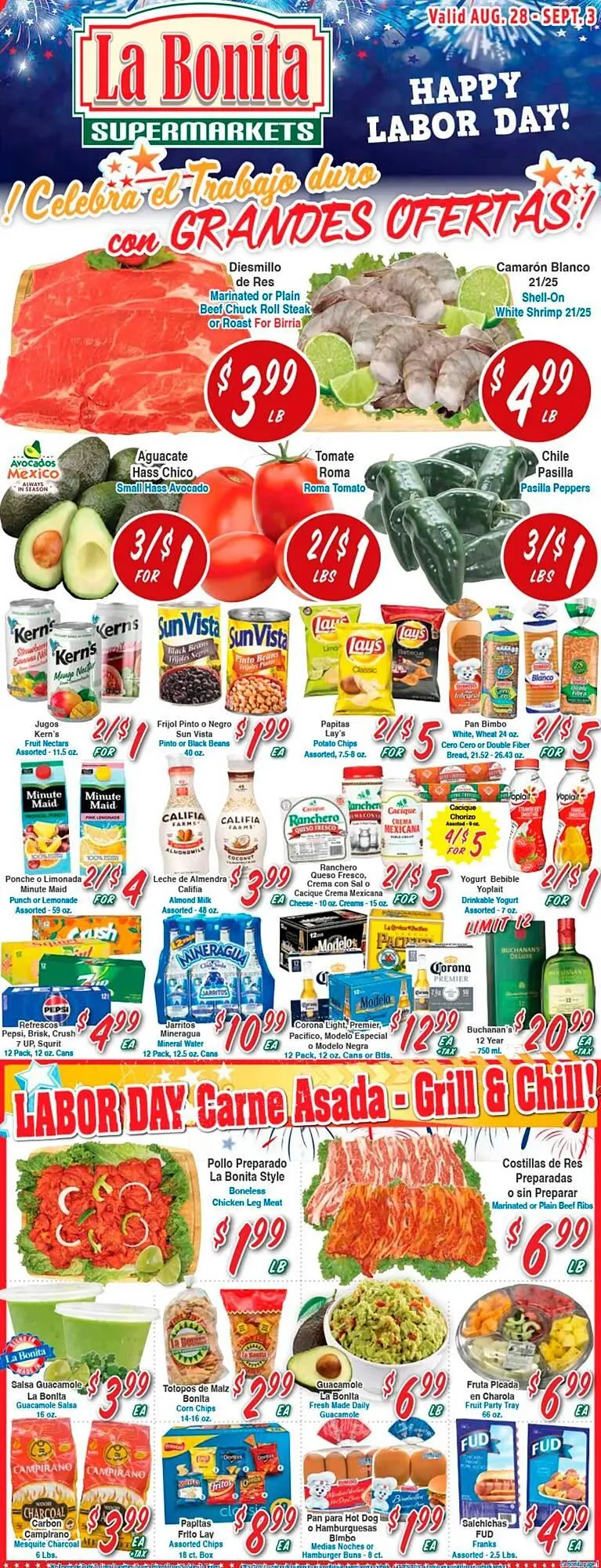 Catálogo de La Bonita Supermarkets Weekly Ad 28 de agosto al 11 de septiembre 2024 - Página 1