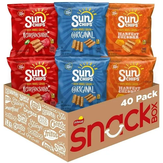 SunChips Multigrain Chips Variety Pack, 1 oz Bags, 40 Count