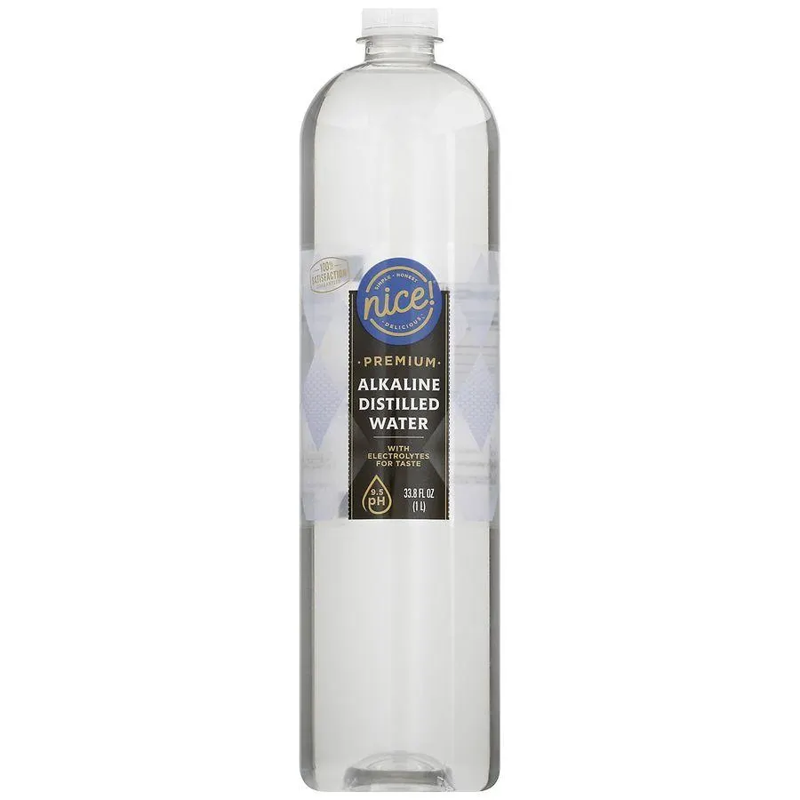 Nice! Premium Alkaline Distilled Water, 33.8 fl oz