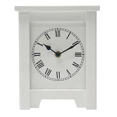 White MDF Clock Table Decor