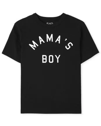 Camiseta gráfica de niño de la familia a juego de Mama's Boy - black