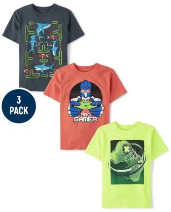 Boys Gamer Graphic Tee 3-Pack - multi clr