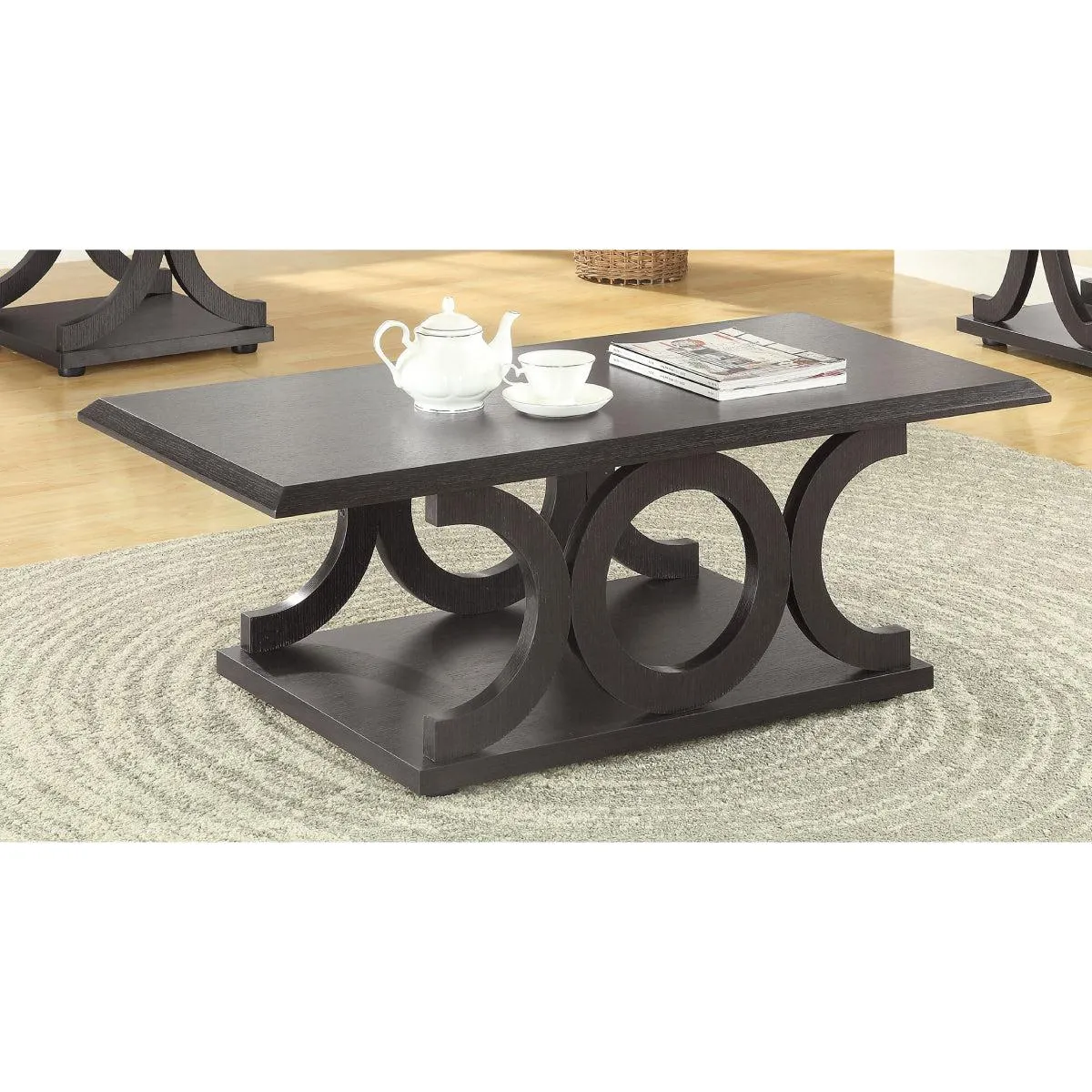 Shelly 47" Rectangular Coffee Table by Coaster - Brown