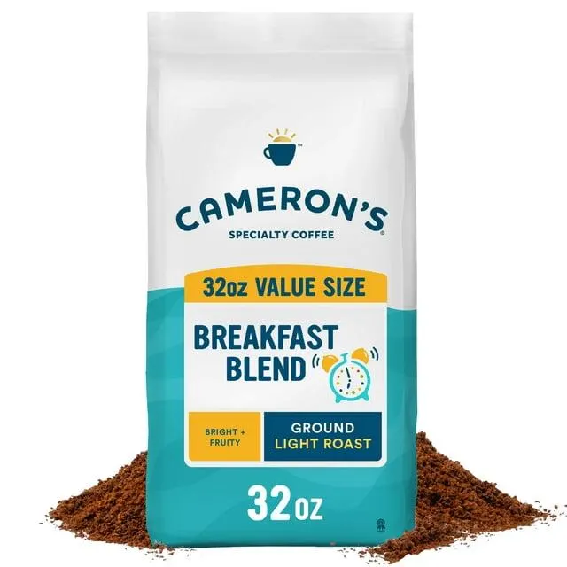 Cameron's Coffee Premium Breakfast Blend Ground Coffee, Light Roast, 32 oz