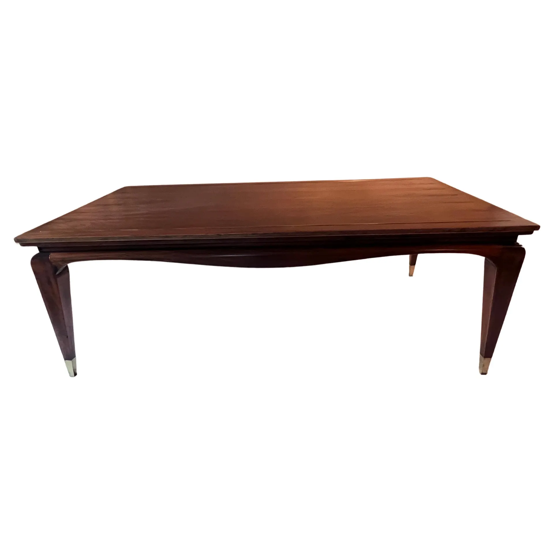 Mesa de comedor extensible de caoba al estilo de James Mont