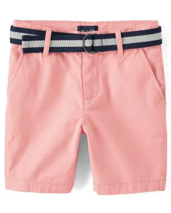 Shorts chinos con cinturón para niños - rose petal