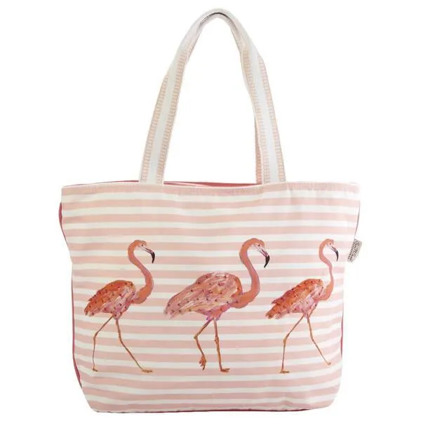 Sun ’N’ Sand Flamingos Shoulder Tote