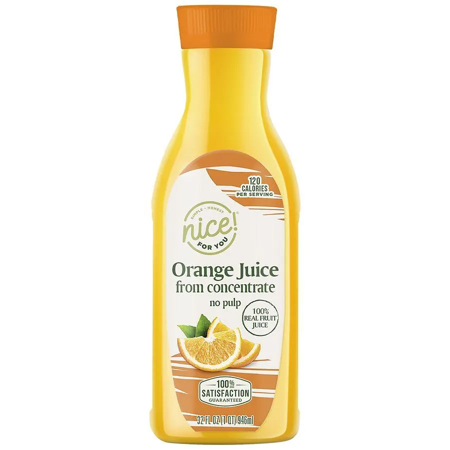 Nice! Orange Juice From Concentrate No Pulp, 32.0 fl oz