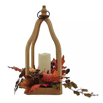 Celebrate Together™ Fall Large LED Pillar Candle Artificial Botanical Lantern Floor Decor