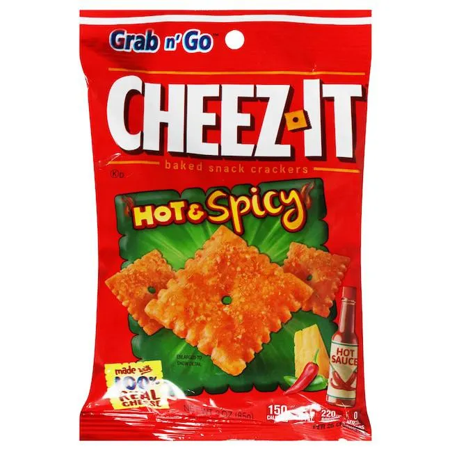Cheez-It Hot & Spicy Grab n' Go Baked Snack Crackers, 3-oz.