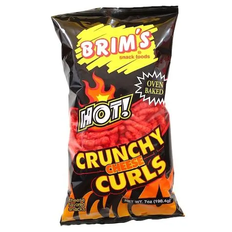 Brim's Crunchy Hot Cheese Curls, 7 oz. Bags
