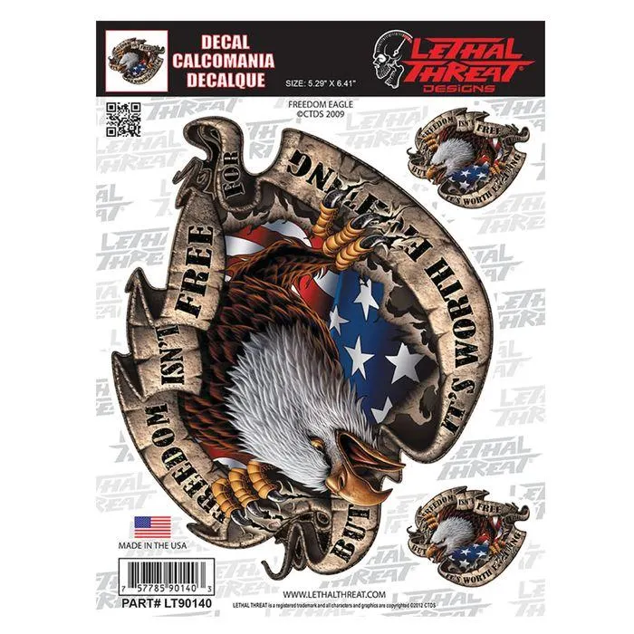 Lethal Threat Freedom Isn't Free Eagle Decal