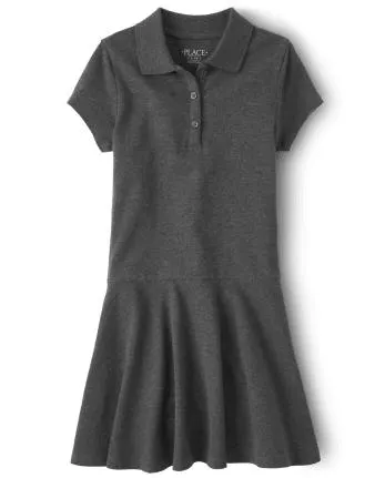 Vestido tipo polo de piqué de uniforme para niñas - h/t eclipse 1