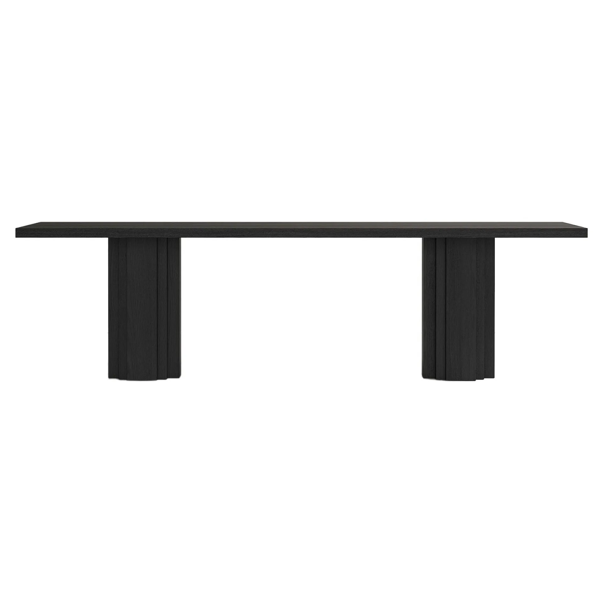 Mesa de comedor escultural de madera maciza de roble Brut - Negro