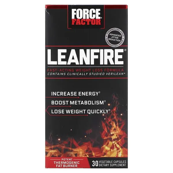 Force Factor, LeanFire, Fast-Acting Weight Loss Formula, 30 Vegetable Capsules