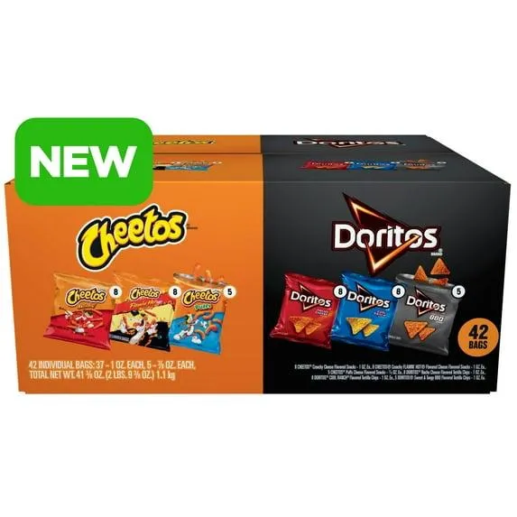 Frito-Lay Doritos & Cheetos Mix Variety Pack Snack Chips Multipack 42 Count