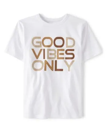 Unisex Kids Good Vibes Only Graphic Tee - white