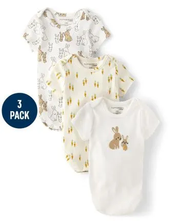 Unisex Baby Bunny Bodysuit 3-Pack - Homegrown by Gymboree - multi clr