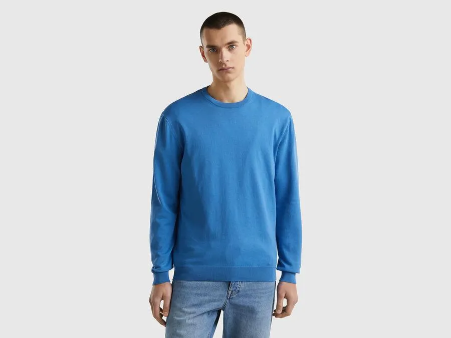 Jersey de cuello redondo de 100% algodón