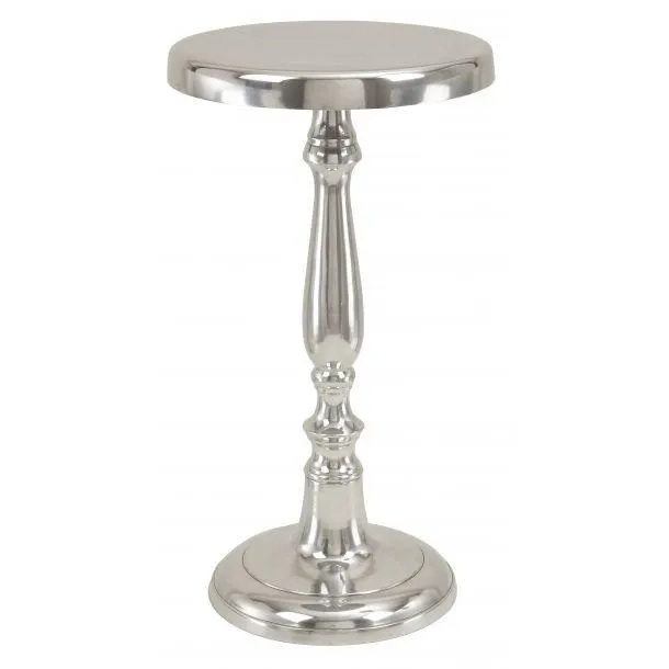 Silver aluminum Traditional Accent Table, 22x13x13