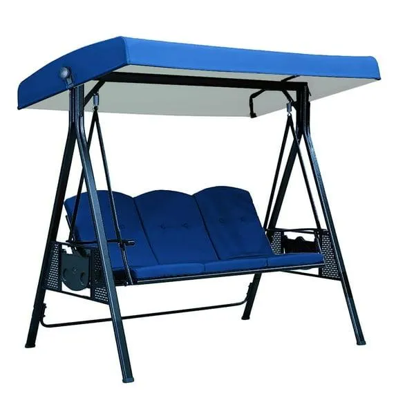 Clearance Sale! Outdoor Chair Hammock Chair Canopy - Blue Outdoor Courtyard Swing Top Cloth with Side Holes Straight Edge Replaceable Roof Rain and Sun Swing Ceiling Cover