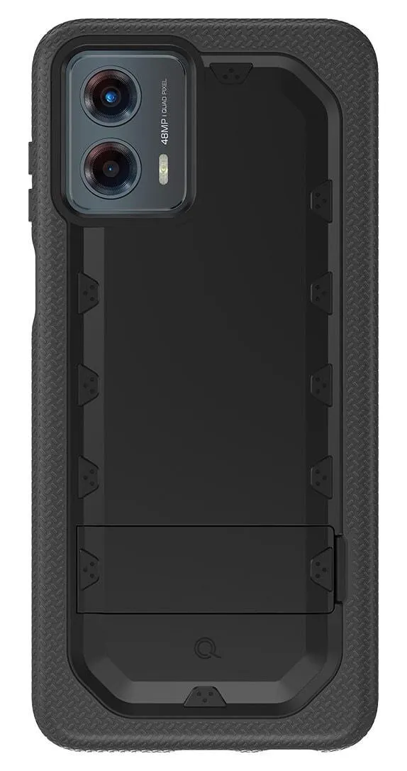 Estuche con Soporte y Funda de Doble Capa Quikcell Motorola Moto G 5G Grand ADVOCATE - Negro Armadura