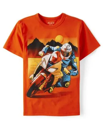 Boys Motorcycle Graphic Tee - ripetomato
