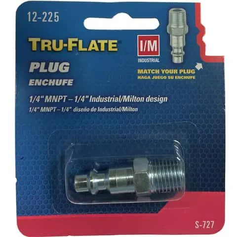 Tru-Flate Steel Air Plug 1/4 in. Male 1 pc