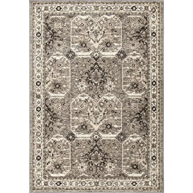 My Texas House Preston 5' X 7' Gray Floral Area Rug
