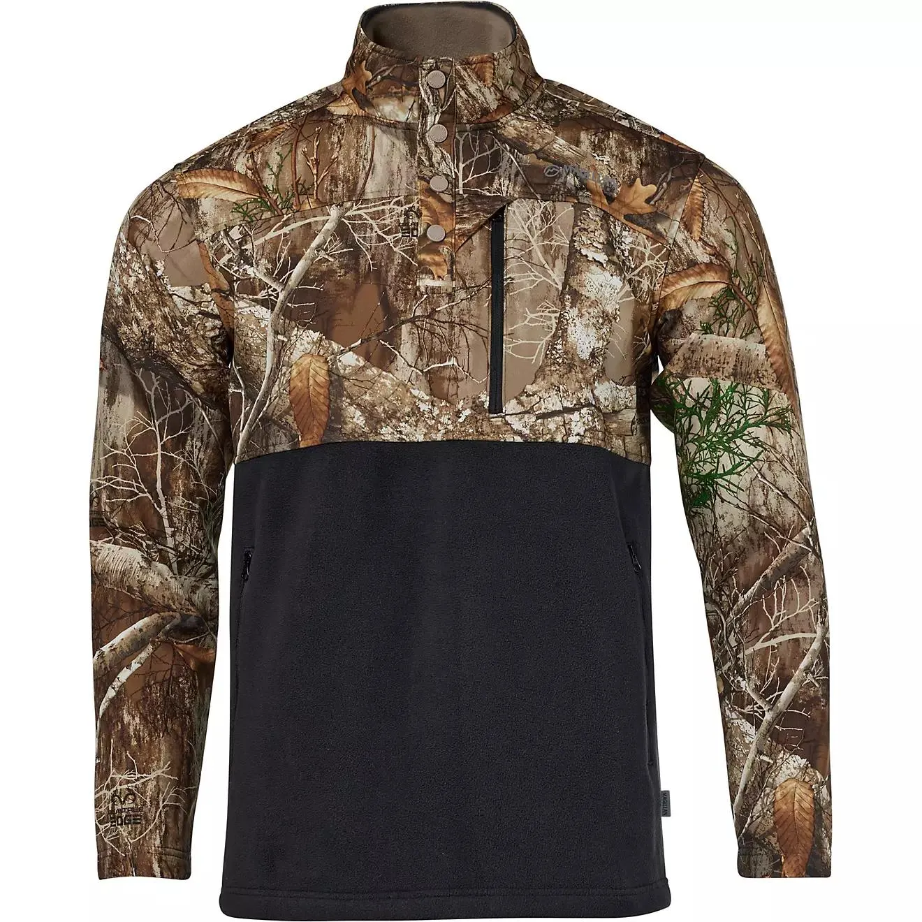 Magellan Outdoors Men's Mixed Media Camo 1/4-Snap Pullover