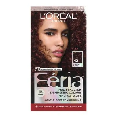 L'Oreal Paris Feria Shimmering Permanent Hair Color - 42 Burgundy Blush