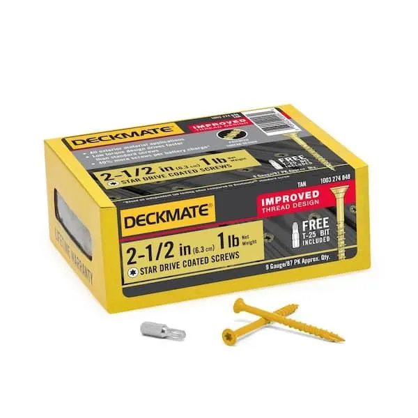 #9 x 2-1/2 in. Tan Star Flat-Head Wood Deck Screw 1 lb.-Box (87-Piece)