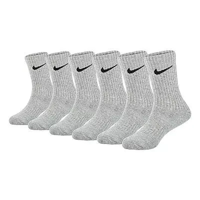 Kids Nike 6-Pack Dri-FIT Performance Crew Socks