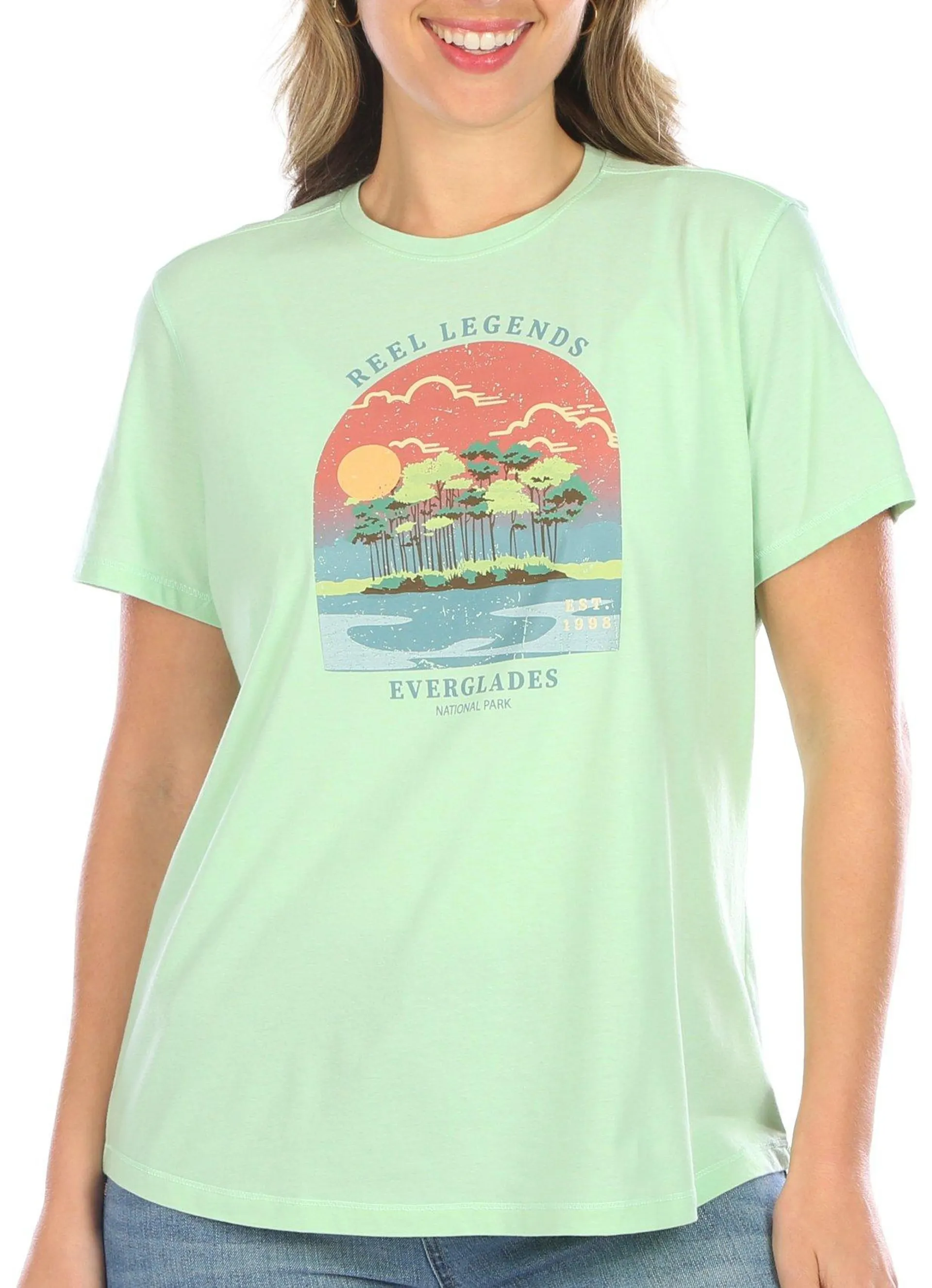 Reel Legends Womens Heathered Everglades Short Sleeve Tee