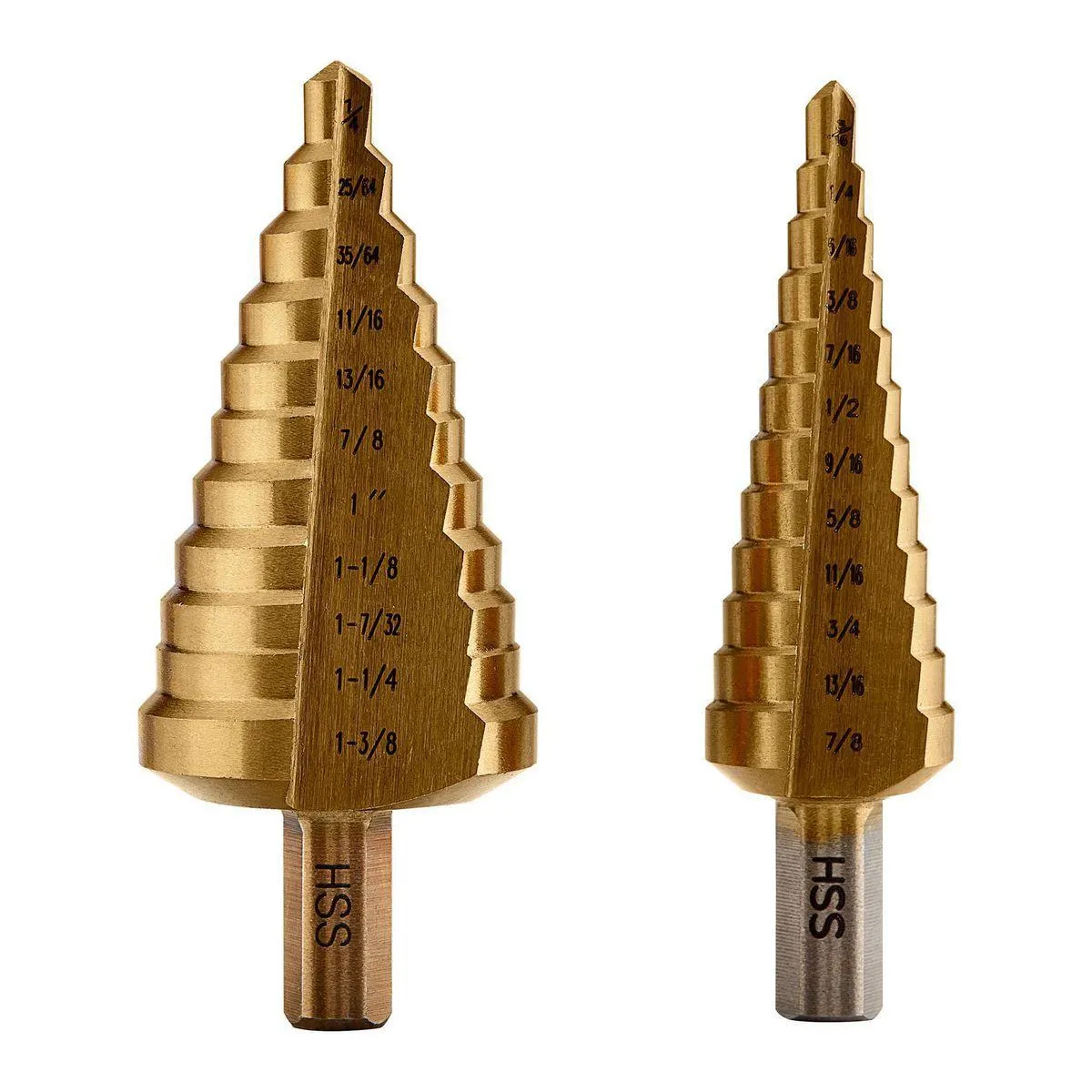 3/16 in. – 1-3/8 in. #4 Titanium Step Drill Bit (12-Steps) and #5 (11-Steps)