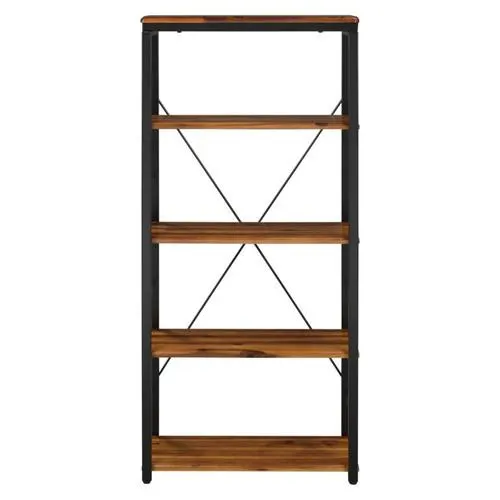 Estantería en roble desgastado y acabado negro